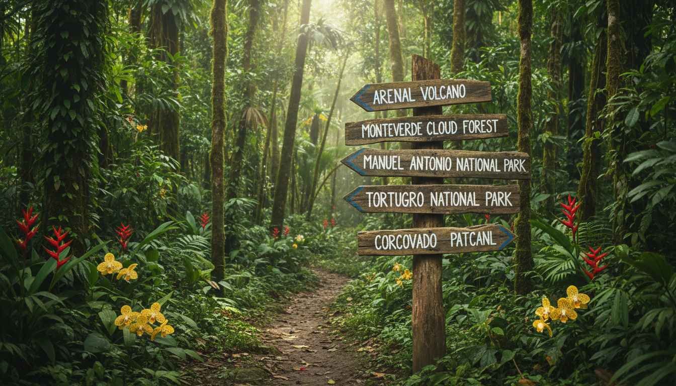 top five places to visit in costa rica