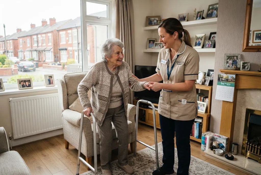 Home care in Bury supporting an older adult at home