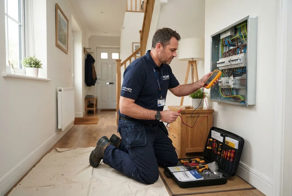 Professional home electrical services in a UK property